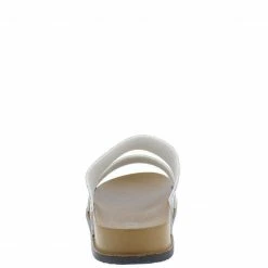 SUP 1101 Silver Two Tone Metallic Slide On Sandal Flat Sandal