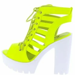 SPRINGLAND Boots Norma032 Green Caged Lace Up Lug Sole Boot