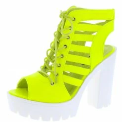 SPRINGLAND Boots Norma032 Green Caged Lace Up Lug Sole Boot