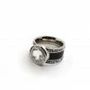 WFS Circle Crystal Silver Black Ring What's New