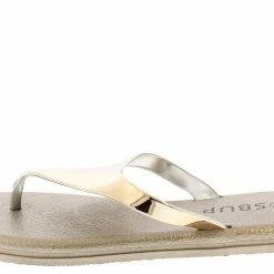SUP Shoes Addision191 Gold Mirror Finish Slide On Y Thong Sandal