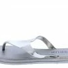 SUP Addision191 Silver Mirror Finish Slide On Y Thong Sandal