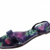Liliana Ashley113 Purple Snake Dual Strap Open Toe Flat Slide Sandal