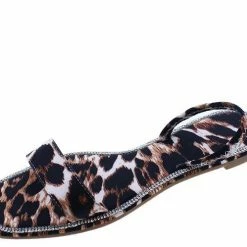 Liliana Ashley113 White Leopard Dual Strap Open Toe Flat Slide Sandal