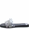 JP What's New Alta23 Black Rhinestone Stud Open Toe Flat Slide Sandal 2 JP What's New Alta23 Black Rhinestone Stud Open Toe Flat Slide Sandal