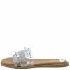 JP Alta23 Clear Rhinestone Stud Open Toe Flat Slide Sandal Shoes