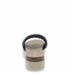 SUP Amy01 Black Woven Open Toe Espadrille Slide Sandal Shoes