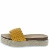 SUP Shoes Amy01 Mustard Woven Open Toe Espadrille Slide Sandal