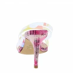 Elegant Shoes Aryana1 Pink Multi Strappy Open Toe Slide Short Heel