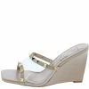 MACHI Ayden Nude Stud Trimmed Lucite Open Toe Wedge Heel What's New