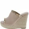 Legend Ayla61 Nude Pu Studded Open Toe Platform Espadrille Wedge What's New