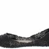 ELEGANCE Alaska9 Black Geometric Laser Cut Dorsay Jelly Ballet Flat