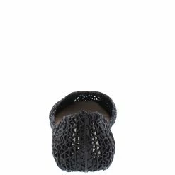 ELEGANCE Alaska9 Black Geometric Laser Cut Dorsay Jelly Ballet Flat