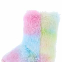Forever Link Alice9k Pink Multi Faux Fur Pull On Kids Boot