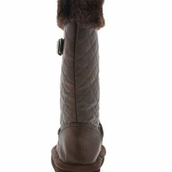 Forever Link Aling83k Brown Quilted Faux Fur Kids Boot