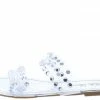 SPRINGLAND Andina03 Silver Jeweled Lucite Open Toe Slide Flat Sandal Shoes 1 SPRINGLAND Andina03 Silver Jeweled Lucite Open Toe Slide Flat Sandal Shoes