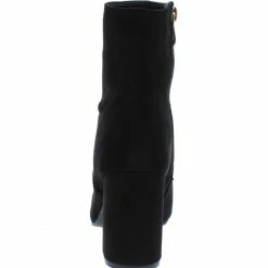 SHOE MAGNATE Anesha6 Black Fringe Chain Almond Toe Ankle Boot Boots