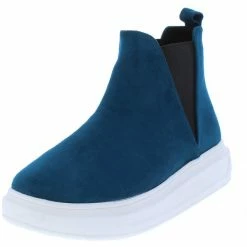 Shoe Republica Arena Teal Round Toe Elastic Panel Sneaker Boot Boots