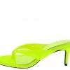 Liliana Shoes Alison044 Yellow Thong Square Open Toe Slide On Short Heel