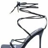 MACHI Asher Black Open Toe Scrappy Ankle Wrap Strap Stiletto Heel 2 MACHI Asher Black Open Toe Scrappy Ankle Wrap Strap Stiletto Heel