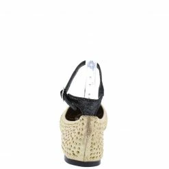Breckelles Shoes Ava06 Gold Rhinestone Ankle Strap Flat