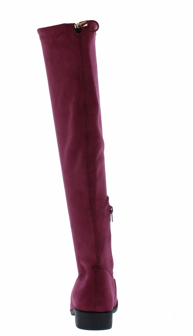SUP Serena8h Maroon Drawstring Knee High Boot Boots 5 SUP Serena8h Maroon Drawstring Knee High Boot Boots