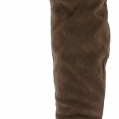 SUP Annikah Khaki Over The Knee Chunky Heel Boot