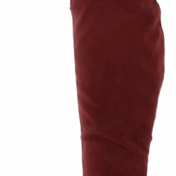 SUP Boots Annikah Maroon Over The Knee Chunky Heel Boot