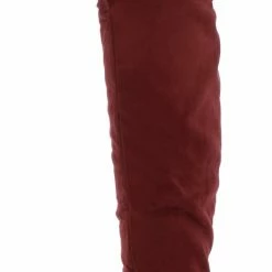 SUP Boots Annikah Maroon Over The Knee Chunky Heel Boot