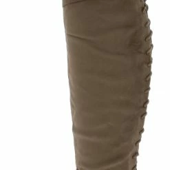 SUP Boots B3013h Khaki Rear Lace Up Over The Knee Boot
