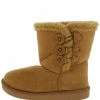SUP Little Princess Bbq03ks Beige Button Faux Fur Infant Boot