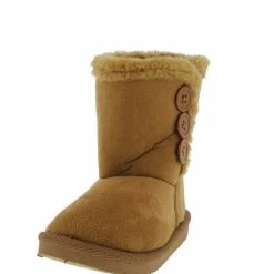 SUP Little Princess Bbq03ks Beige Button Faux Fur Infant Boot