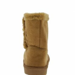 SUP Little Princess Bbq03ks Beige Button Faux Fur Infant Boot