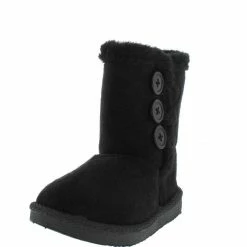 SUP Little Princess Bbq03ks Black Button Faux Fur Infant Boot