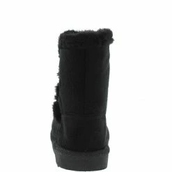 SUP Little Princess Bbq03ks Black Button Faux Fur Infant Boot