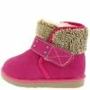SUP Bk21 Plum Red Faux Fur Lined Fleece Ankle Infant Boot