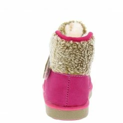 SUP Bk21 Plum Red Faux Fur Lined Fleece Ankle Infant Boot