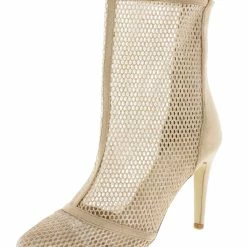 BERNESS Jules45 Champagne Pointed Toe Mesh Stiletto Boot