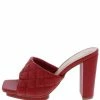Legend Blissa01 Red Pu Quilted Open Toe Tall Tapered Block Heel 1 Legend Blissa01 Red Pu Quilted Open Toe Tall Tapered Block Heel