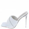 Legend Bonia05 White Pu Open Toe Puff Cross Over Lucite Stiletto Heel What's New