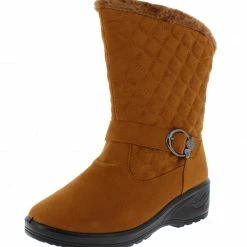 SUP Bot50003 Camel Suede Quilted Buck Lug Sole Boot Boots
