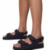 Lemonade Shoes Brodi Black Dual Strap Open Toe Flat Sandal