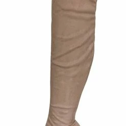 Liliana Acadia05 Nude Suede Over The Knee Boot