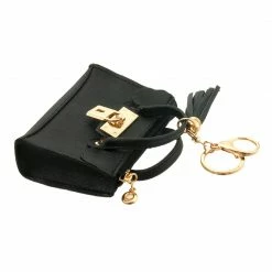 PINK TOWN USA Mini Black Key Chain Coin Bag What's New