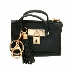 PINK TOWN USA Mini Black Key Chain Coin Bag What's New