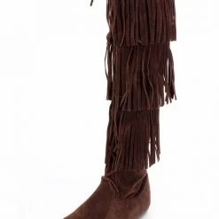 Forever Link Baylee10 Brown Knee High Lace Up Multi Layer Fringe Boot 7 Forever Link Baylee10 Brown Knee High Lace Up Multi Layer Fringe Boot