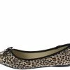 QUPID Bee99 Camel Leopard Suede Pu Round Toe Tied Bow Ballet Flat