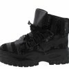 CAPE ROBBIN Boots Berserk Black Sparkle Sequin Lace Up Sneaker Boot
