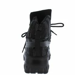 CAPE ROBBIN Boots Berserk Black Sparkle Sequin Lace Up Sneaker Boot