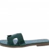 Liliana What's New Jocelyn054 Green Cut Out Open Toe Mule Slide Sandal